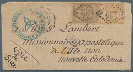 Frankreich: 1873, Destination NEUKALEDONIEN: Kleine Faltbriefhülle Mit 40 C. Und 30 C. Ceres Vom 'Mu - Andere & Zonder Classificatie