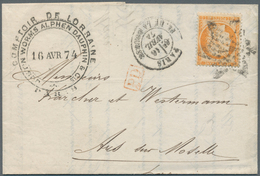 Frankreich: 1870, 40 C Orange With Retouched "4" Cancelled With Star-stamp On Complete Folded Letter - Andere & Zonder Classificatie