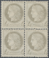 Frankreich: 1872, Ceres 4c. Grey, Block Of Four, Fresh Colour And Well Perforated, Mint O.g. Previou - Other & Unclassified