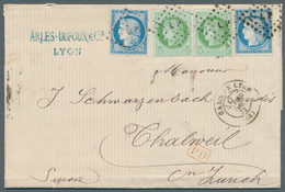 Frankreich: 1873, Faltbrief Von Lyon Nach Thalweil Bei Zürich, Schweiz, Frankiert Mit Je Zweimal 5 C - Other & Unclassified