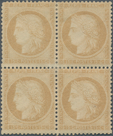 Frankreich: 1871, Ceres 15c. Bistre "petits Chiffres", Block Of Four With Slightly Irregular Perfs, - Other & Unclassified