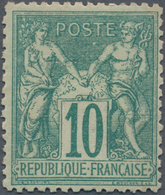 Frankreich: 1876, Allegory 10c. Green In Type II Mint Hinged With Part Original Gum, Scarce Stamp! M - Other & Unclassified
