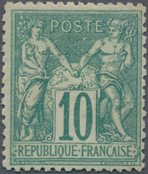 Frankreich: 1876, Allegory 10c. Green In Type II Mint Hinged With Part Original Gum, Scarce Stamp! M - Andere & Zonder Classificatie