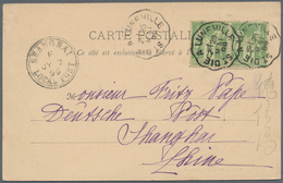 Frankreich: 1899, Ppc With Hor. Pait 5 C. Type Sage Showing Railway Cancellation " ST. DIE A LUNEVIL - Other & Unclassified