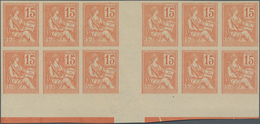 Frankreich: 1900, Mouchon 15c. Orange, Essay In Issued Colour And Design On Ungummed Paper With Wate - Andere & Zonder Classificatie