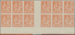 Frankreich: 1900, Mouchon 15c. Orange, Essay In Issued Colour And Design On Ungummed Paper, Bottom M - Other & Unclassified