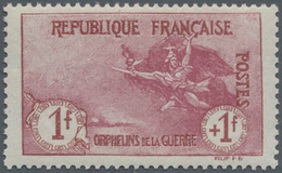 Frankreich: 1917, War Orphans, 1fr.+1fr. Carmine/rose, Fresh Colour, Well Perforated And Centred, Mi - Other & Unclassified