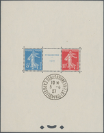 Frankreich: 1927, Strasbourg Souvenir Sheet, Neatly Cancelled "STRASBOURG EXPOSITION 11.6.27" In Low - Other & Unclassified