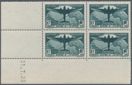 Frankreich: 1936, Postal Flights 10 Fr, Mnh Block Of Four With Lower Left Margin And Printing Date " - Other & Unclassified