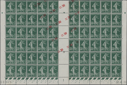 Frankreich: 1938. Gutter Bloc Of 60 Stamps With Extraordinary Displaced Overprint Variety Touching T - Other & Unclassified