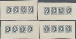 Frankreich: 1944, Definitives "Marianne", Not Issued, Group Of Ten Imperforate Panes Of Four Stamps - Andere & Zonder Classificatie