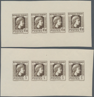 Frankreich: 1944, Definitives "Marianne", Not Issued, Group Of Ten Imperforate Panes Of Four Stamps - Andere & Zonder Classificatie