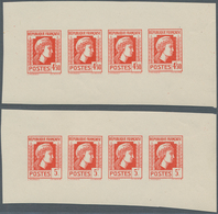 Frankreich: 1944, Definitives "Marianne", Not Issued, Group Of Ten Imperforate Panes Of Four Stamps - Autres & Non Classés