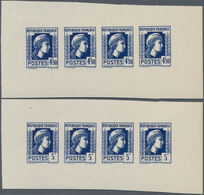 Frankreich: 1944, Definitives "Marianne", Not Issued, Group Of Ten Imperforate Panes Of Four Stamps - Andere & Zonder Classificatie