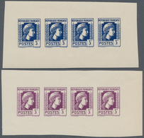 Frankreich: 1944, Definitives "Marianne", Not Issued, 3fr., Group Of Six Imperforate Panes Of Four S - Autres & Non Classés