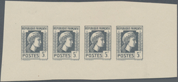 Frankreich: 1944, Definitives "Marianne", Not Issued, 5fr., Group Of Five Imperforate Panes Of Four - Autres & Non Classés