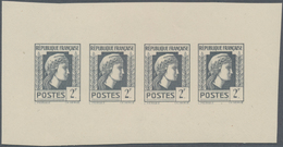 Frankreich: 1944, Definitives "Marianne", Not Issued, 2fr., Group Of Five Imperforate Panes Of Four - Autres & Non Classés