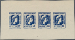 Frankreich: 1944, Definitives "Marianne", Not Issued, 60c., Group Of Five Imperforate Panes Of Four - Autres & Non Classés