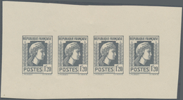 Frankreich: 1944, Definitives "Marianne", Not Issued, 1.20fr., Group Of Five Imperforate Panes Of Fo - Autres & Non Classés