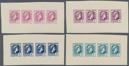 Frankreich: 1944, Definitives "Marianne", Not Issued, 4fr., Group Of Four Imperforate Panes Of Four - Autres & Non Classés