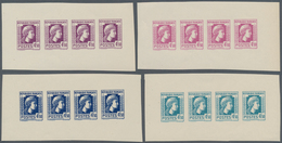 Frankreich: 1944, Definitives "Marianne", Not Issued, 4.50fr., Group Of Four Imperforate Panes Of Fo - Autres & Non Classés