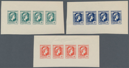 Frankreich: 1944, Definitives "Marianne", Not Issued, 70c., Group Of Three Imperforate Panes Of Four - Autres & Non Classés