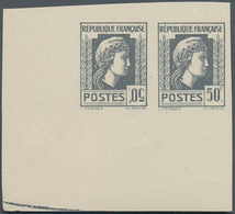 Frankreich: 1944, Definitives "Marianne", Not Issued, Imperforate Essay 50fr. Grey As Horizontal Pai - Autres & Non Classés