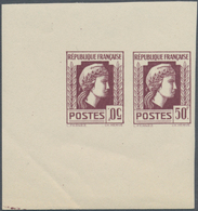 Frankreich: 1944, Definitives "Marianne", Not Issued, 50fr. Brownish Purple, Imperforate Essay, Hori - Autres & Non Classés