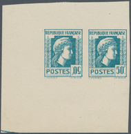 Frankreich: 1944, Definitives "Marianne", Not Issued, 50fr. Turquoise, Imperforate Essay, Horizontal - Other & Unclassified