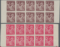 Frankreich: 1944, Definitives "Iris", 80c.-4fr., Complete Set Of Ten Values In Imperforate Marginal - Autres & Non Classés