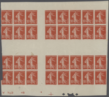 Frankreich - Markenheftchen: 1910, 10c. Semeuse, Imperforate Cross Gutter Block Of 32 Stamps (bookle - Altri & Non Classificati