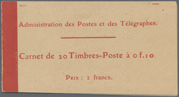 Frankreich - Markenheftchen: 1913. Complete Booklet 10c Red Semeuse Camée. Paper X Chalky White. Sma - Andere & Zonder Classificatie