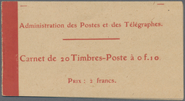 Frankreich - Markenheftchen: 1913. Complete Booklet 10c Red Semeuse Camée. Paper X Chalky White. Sma - Otros & Sin Clasificación