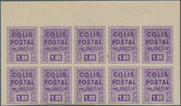 Frankreich - Postpaketmarken: 1941, Supplement Stamps (Majoration), Not Issued, 1fr. Violet Imperfor - Autres & Non Classés