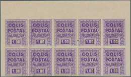 Frankreich - Postpaketmarken: 1941, Supplement Stamps (Majoration), Not Issued, 1fr. Violet Imperfor - Andere & Zonder Classificatie