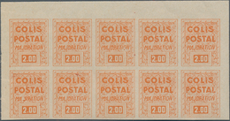 Frankreich - Postpaketmarken: 1941, Supplement Stamps (Majoration), Not Issued, 2fr. Orange Imperfor - Andere & Zonder Classificatie