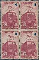 Frankreich - Postpaketmarken: 1945, Timbres De Prestation, Not Issued, "Domicile" Purple As Block Of - Other & Unclassified