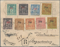 Französische Post In China: 1899, CHINE Overprints, 5c.-50c., Attractive Franking (20c. Twice, 15c. - Autres & Non Classés
