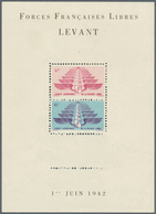 Französische Post In Der Levante: 1942, "FORCES FRANCAISES LIBRES AU LEVANT" Souvenir Sheet Showing - Otros & Sin Clasificación