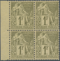 Französische Kolonien - Allgemeine Ausgabe: 1881, Type Dubois 1fr. Olive On Yellow, Left Marginal Bl - Andere & Zonder Classificatie