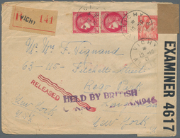 Frankreich - Ganzsachen: 1941, INTERCEPTED MAIL, 1 F Red "Iris" Pse, Uprated With 2 X 2 F Rose-carmi - Other & Unclassified