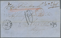 Frankreich - Stempel: 1866, Folded Entire Addressed From Germany To Belgium Cancelled By Rippoldsau - 1801-1848: Voorlopers XIX