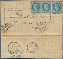 Frankreich - Ballonpost: 1870 BALLON MONTÉ: Letter To Borgo Near Valsugana In Tirol By Balloon "Baya - 1960-.... Lettres & Documents