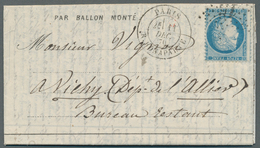 Frankreich - Ballonpost: 1870, "LE VILLE DE PARIS", Printed "Depeche Ballon" 9 Dec With Comprehensiv - 1960-.... Lettres & Documents