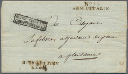 Frankreich - Militärpost / Feldpost: 1802 "Nº 33 ARM. D'ITALIE" (deux Frappes De Ce Cachet Sur La Mê - Militärische Franchisemarken