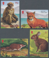Gibraltar: 2002. Complete Set "Indigenous Animals" (4 Values) In IMPERFORATE Single Stamps Showing " - Gibraltar