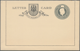 Gibraltar - Ganzsachen: 1933/38 Two Unused Pictured Postal Stationery Lettercards 2 P (KGV) Grey On - Gibilterra