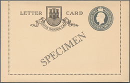 Gibraltar - Ganzsachen: 1933 Unused Pictured Postal Stationery Lettercard 2 P Grey (KGV) On Cream, B - Gibilterra