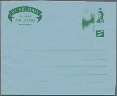 Gibraltar - Ganzsachen: 1961 Unused Postal Stationery Aerogram 6d Brown On Blue, Brown Colour Is Mis - Gibilterra