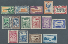 Griechenland: 1933, Beide Sätze Flugpost; 1934, Freimarke 8 Dr.; Drei Postfrische Ausgaben (Mi. 740 - Autres & Non Classés